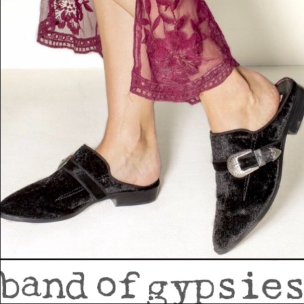 Band of Gypsies Greta Western Buckle Hair Mules